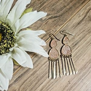 Gold and pink shimmer earrings